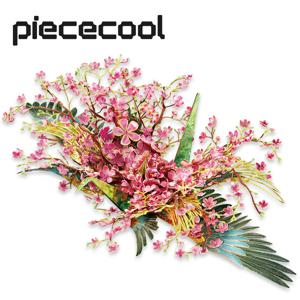 Piececool 3D 금속 퍼즐 모델 빌딩 키트, 깃털 꽃 크레인, DIY 직소 장난감, 성인용 크리스마스 생일 선물