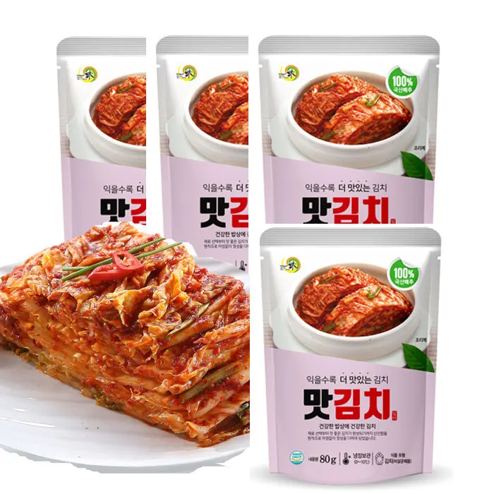 일미 맛김치 80g x6팩 -여행 캠핑 반찬 도시락 냄새걱정끝