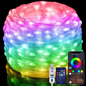 RGB IC 스마트 스트링 조명 DIY LED 요정 조명, 프로그래밍 가능 WS2812B USB 화환 장식, 홈 침실 크리스마스 웨딩