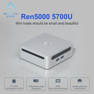 2024 GenMachine 새로운 미니 PC, Ren5000 5700U AMD Ryzen7 5700U CPU 지지대, Windows 10/11 DDR4 3200MHz AMD WiFi6 NUC Max 64GB RAM