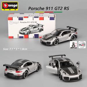 Bburago 1/64 포르쉐 911 GT2 RS 합금 미니어처 자동차 모델 장난감, 다이캐스트 차량 복제 애호가 컬렉션, 어린이 선물