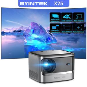 BYINTEK X25 풀 HD 비디오 900Ansi 자동 초점 와이파이 스마트 안드로이드 9.0, LCD LED 비디오, 홈 시어터 프로젝터, 1080P, 4K