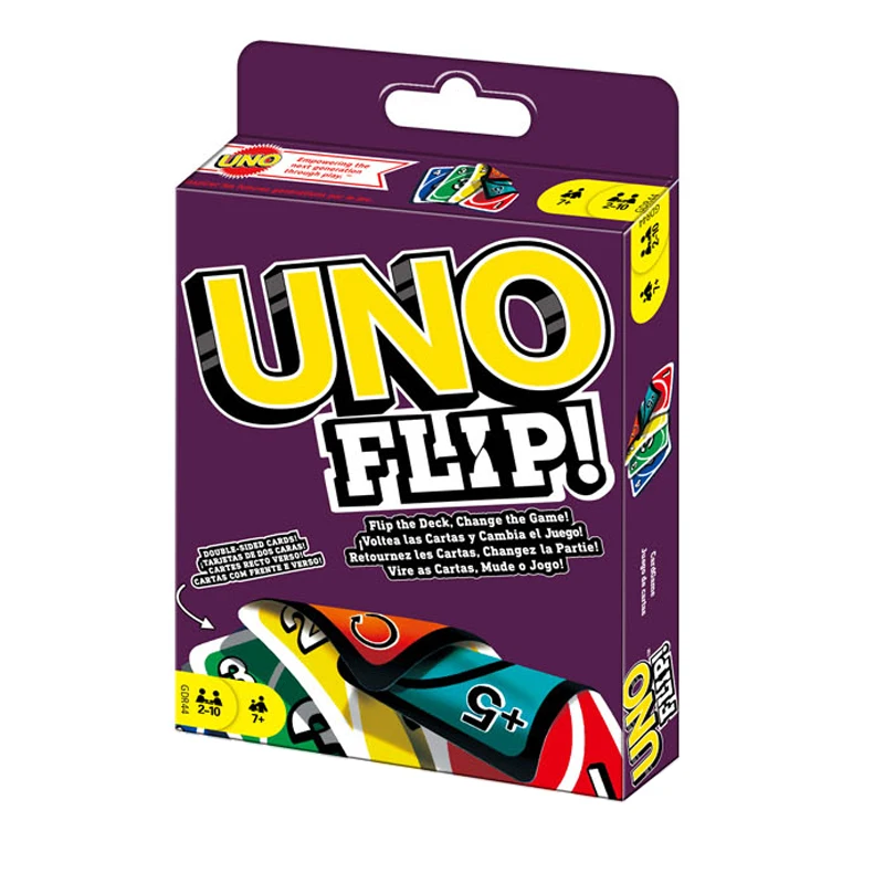 Mattel UNO 플립! 가족 재미있는 엔터테인먼트 보드 게임 포커, 어린이 장난감, 카드 놀이