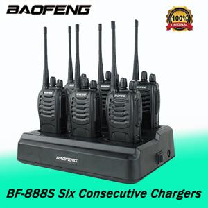 Baofeng BF-888s 풀 세트, 6 방향 충전기 포함, UHF 장거리 양방향 라디오, 휴대용 워키토키, 5V 4A 고속 충전기, 6 팩