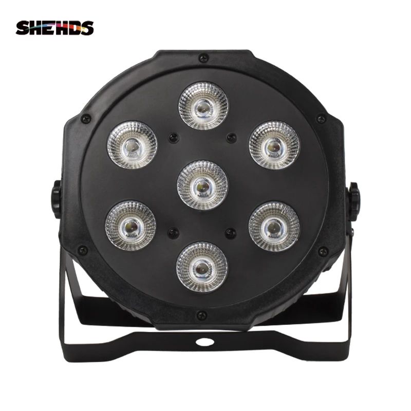 SHEHDS LED 플랫 파, 7x18W RGBWA + UV 라이트, DMX512 6-10CH 무대 조명 스트로보스코프, 홈 엔터테인먼트 전문 무대