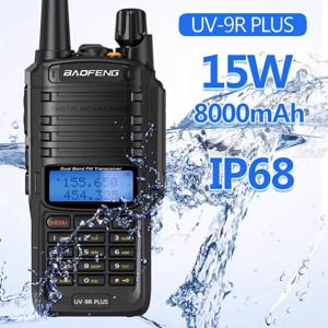 사냥 및 하이킹용 UHF VHF Ht PTT 워키토키, Baofeng 라디오 UV 9R 플러스, 15W