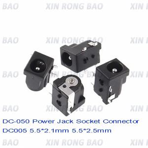 SMD DC-005 DC-050 DC 전원 잭 소켓 커넥터, DC005 5.5x2.1mm 5.5x2.5mm 2.1 2.5 소켓, 바늘 라운드 블랙, 10 개