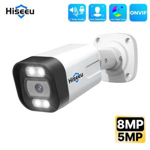 Hiseeu 홈 보안 감시 CCTV 카메라, 컬러 나이트 비전, 얼굴 감지, 방수, POE, 5MP, 8MP, 4K, H.265