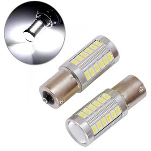 6500K 33SMD 5630 LED 후진등, BA15S P21W 1156 소켓 테일 전구, 리버스 램프, 주간 주행등, 신호등, 12V, 2 개