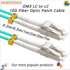 Vandesail 이중 섬유 패치 케이블, OM3 LC-LC, 0.2m, 0.5m, 1m, 2m, 3m, 5m, 7m, 10G 인터넷, 멀티 모드 SFP, LSZH 재킷-1 개