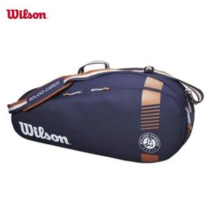 Wilson Roland Garros-Tour Team 3/6 PK 디자인 테니스 가방, 경량 테니스 라켓 가방, 네이비, 신발 가방