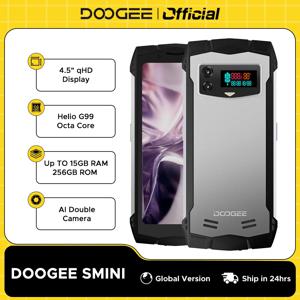 DOOGEE Smini 견고한 휴대폰 글로벌 버전, 4.5 인치 qHD 디스플레이, 50MP 카메라, 15GB(8 + 7) 256GB, 혁신적인 후면 디스플레이, 3000mAh, 18W 충전