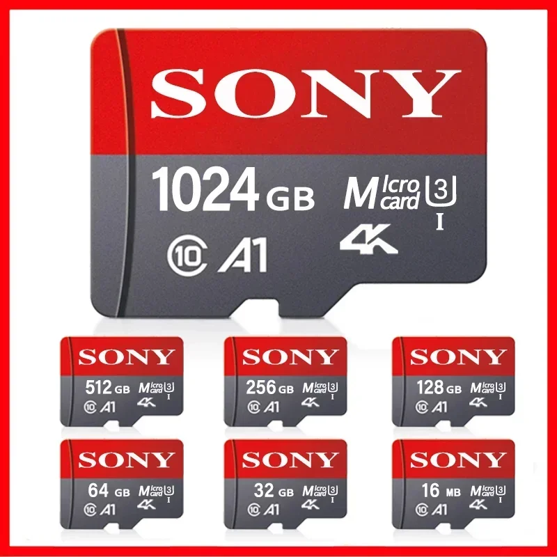 소니 마이크로 SD 카드 미니 메모리 카드, 클래스 10, 32GB, 64GB, 128GB, 256GB, U3, 4K, 고속 플래시 메모리 TF 메카드 C10