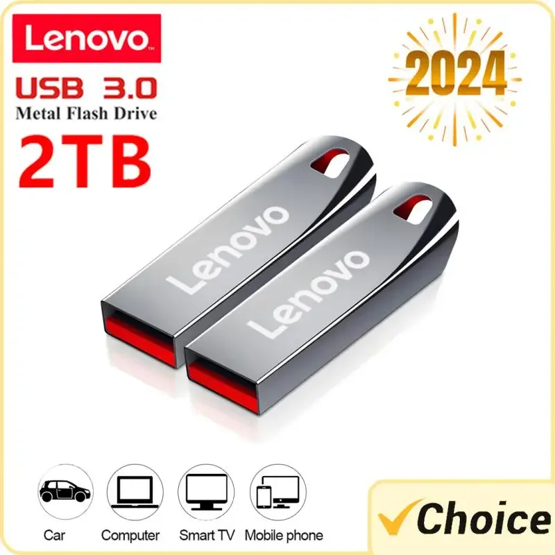 레노버 메탈 플래시 드라이브 메모리, PC용 방수 USB 스틱, 고속 OTG 펜 드라이브, 2TB USB 3.0, 1TB, 512GB, 256GB, 128GB, 64GB, 32GB