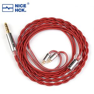 NICEHCK RedAg 4N 순수 실버 + 고전도성 구리 HiFi 이어폰 동축 케이블, 제로 LAN DB2 용 MMCX QDC 2 핀, 3.5mm, 2.5mm, 4.4mm