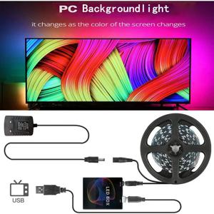 DIY 앰비언트 TV PC 드림 스크린 USB LED 스트립 HDTV 컴퓨터 모니터 백라이트 주소 지정 WS2812B LED 스트립 1/2/3/4/5m 전체 세트