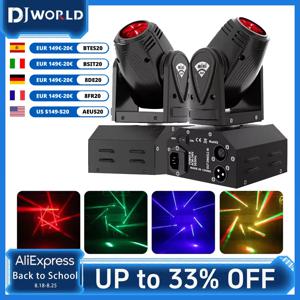 미니 LED 스포트 빔 무빙 헤드 라이트, RGBW 4in 1 DMX512 무대 조명 효과 스트로보스코프, 라이브 쇼 DJ 나이트클럽 파티용, 10W, 2 개