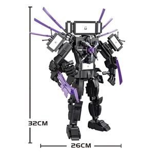 다크 TV 맨 플러스 스키비디 변기 맨 MOC 빌딩 블록 장난감, 타이탄 시계, 여성 모델, DIY 선물, 어린이 장난감