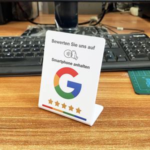 NFC 탭 스탠드, Google Review NFC 테이블 디스플레이, 레스토랑용, 독일어, 프랑스어, 스페인어, 영어, 4 버전, 3 