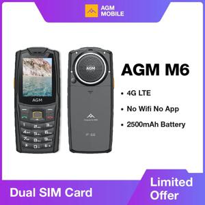 AGM M6 견고한 휴대폰 스피커, 103dB 스피커, 2.4 인치 화면, 4G 듀얼 SIM, 2500mAh 배터리, BT5.1, FM 라디오, IP68/IP69K-Senior-Friendly