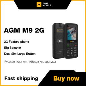 AGM M9 견고한 2G 러시아어 또는 영어 키보드 GSM 휴대폰, 2.4 인치 스크린, 듀얼 심, 대형 단추, 노인용 저렴한 휴대폰