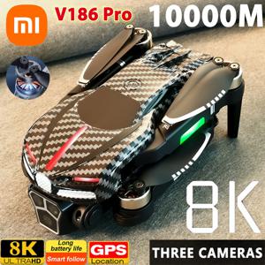 샤오미 V186 프로 드론 전문 브러시리스 모터, 8K GPS 듀얼 HD 항공 사진, FPV 장애물 회피 쿼드로터 UAV 10000M