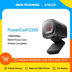 Anker PowerConf C200 노트북 컴퓨터용 미니 USB 웹 카메라, 2K 웹캠, 노이즈 캔슬링, 스테레오 마이크 웹 캠