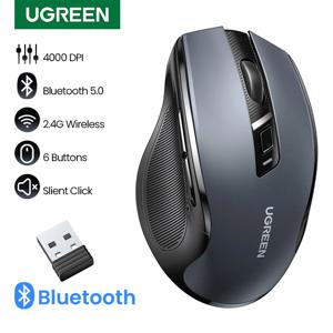 UGREEN 인체 공학적 무선 마우스, 블루투스 5.0 마우스, 4000DPI 6 음소거 버튼, 맥북 태블릿 노트북 컴퓨터 PC 2.4G 마우스