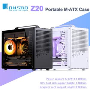 Jonsbo Z20 휴대용 컴퓨터 케이스, MATX Mini-ITX 섀시 지지대 SFX/ATX 전원 공급 장치, C타입 Gen2 20L 미니 데스크탑 PC 케이스