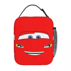 Happy Lightning Mcqueen 자동차 단열 도시락 가방, 재사용 가능 대용량 토트 도시락, 남녀공용 학교 야외 쿨러 백