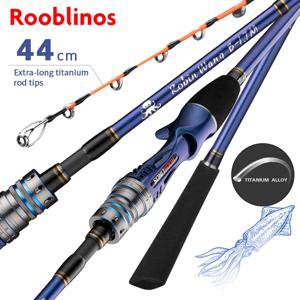 ROOBLINOS 로빈 왕 에기 낚싯대, X-크로스 33T 탄소 섬유, 티타늄 합금 팁, 1.7m 캐스팅 낚싯대, 44cm