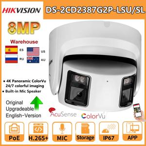 Hikvision 파노라마 컬러Vu 터렛 IP 카메라 DS-2CD2387G2P-LSU/SL 4K 보안 더블 렌즈 컬러 야간 내장 마이크 스피커, 8MP