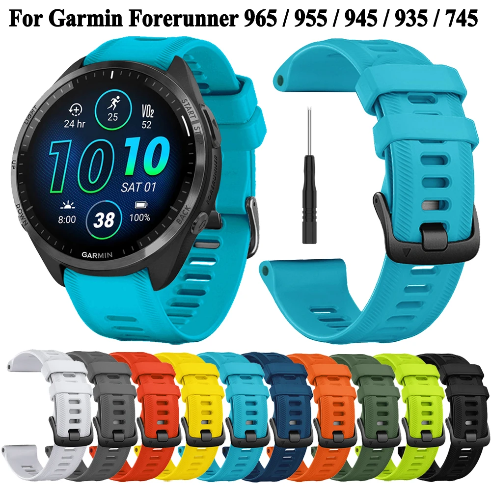 Garmin Forerunner 스포츠 실리콘 스트랩, 965 955 솔라 945 935 745 스트랩, 시계 밴드, 22mm 교체 팔찌