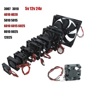 4010 냉각 선풍기 브러시리스 모터 케이스, 저소음 12025 8010, 30mm dc, 5V, 12V, 24V, 40mm, 50mm, 60mm, 70mm, 80mm, 90mm, 120mm, 3D 인쇄용, 2 핀