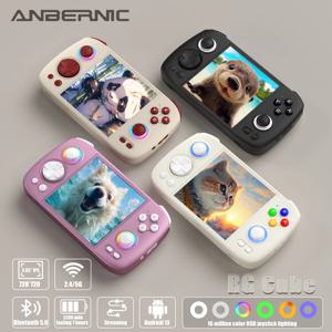 ANBERNIC RG 큐브 레트로 핸드헬드 게임 콘솔, RGB 조명 효과 홀 조이스틱, 64 비트 안드로이드 13 Unisoc T820, 3.95 인치 IPS 스크린