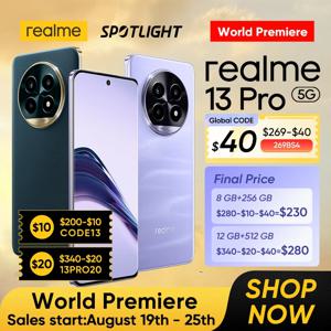 realme 13 Pro 스마트폰, 스냅드래곤 7s Gen 2 5G 칩셋, 소니 LYT-600 OIS 카메라, 120Hz 곡선 디스플레이, AI 이미징, 월드 프리미어