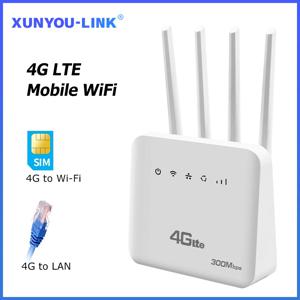 유럽용 LTE 와이파이 라우터, 4G SIM 카드 슬롯, 와이파이 모뎀, 4 개의 외부 안테나 부스터, 전원 신호 모바일 와이파이 라우터, 150Mbps