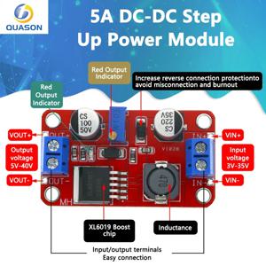 5A DC-DC 스텝 업 파워 모듈 부스트 전압 컨버터 3.3V-35V ~ 5V 6V 9V 12V 24V XL6019