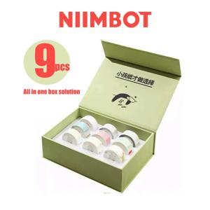 NIIMBOT D11 D110 라벨 용지 이름 스티커, 방수 분류 보관 색상 스티커, 9 롤 선물 상자