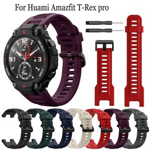 Huami Amazfit-실리콘 팔찌 스트랩, 스포츠 손목 밴드 시계 밴드, Huami Amazfit T-rex Pro Correa, Huami Amazfit 스포츠 손목 밴드 시계 밴드 도구 포함, 실리콘 스트랩