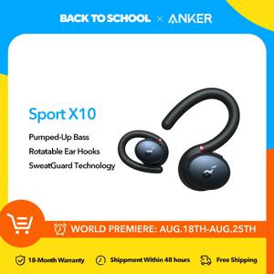 Anker 사운드코어 스포츠 X10 블루투스 5.2 헤드폰, 스포츠 회전 이어 후크, 딥 베이스, IPX7 방수, 땀 방지 스포츠 이어버드