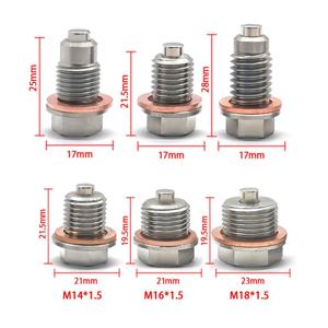마그네틱 스테인레스 스틸 오일 드레인 플러그 섬프 드레인 너트 볼트, 구리 가스켓 포함, M14 x 1.5, M12, M16, M18, M20, 최신