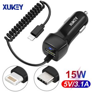 12V-24V 자동차 시가 라이터 USB 자동차 충전기 플러그 케이블 어댑터, 아이폰 14 13 12 프로 삼성 갤럭시 안드로이드 c형 분배기