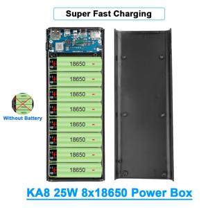 초고속 충전 파워 박스, 20000mAh 배터리 충전 스토리지 박스 쉘, 8x1865 0 보조베터리 케이스, 아이폰용 배터리 없음, 9V, 25W