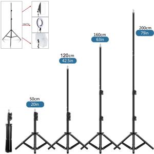 사진 조명 스탠드 필 라이트 스탠드 삼각대 슈트, 1/4 나사 링 램프, 소프트 박스 링 라이트, 50 cm, 120 cm, 160cm