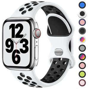 애플 워치 밴드용 스트랩, 통기성 스포츠 팔찌, iwatch 시리즈 8 SE 7 6 5 9 울트라, 44mm, 49mm, 45mm, 40mm, 41mm, 38mm, 42mm