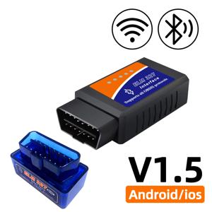 OBD2 스캐너 자동차 진단 감지기 코드 리더 도구, ELM327, V1.5 와이파이 블루투스 OBD 2, IOS 안드로이드 자동 스캔 수리 도구