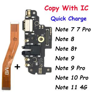 마이크로 USB 충전기 충전 포트 도크 커넥터, 샤오미 레드미 노트 7, 8, 8T, 9, 9S, 10, 10S, 12 프로, 4G, 5G, 메인보드 메인 플렉스 케이블