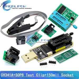 케이블 포함 프로그래머 어댑터, SOIC8 어댑터, SOP8 클립, 1.8V 어댑터, CH341A EEPROM 플래시 BIOS USB 프로그래머 ZIF 어댑터