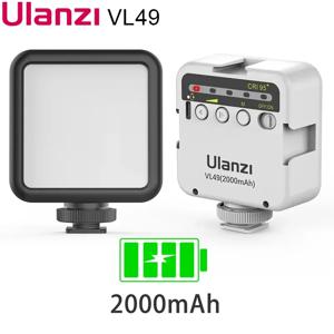 Ulanzi 미니 브이로그 LED 필 라이트, 사진 조명, 비디오 폰, 셀카 필 램프, VL49, 6W, 화이트, 2000mAh, 5500K 줌 조명